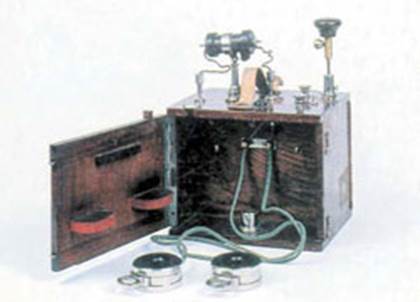 Телефонный кристаллический радиоприемник А. С. Попова. 1900 г.